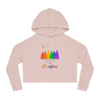 Thumbnail for Christmas LGBTQ Women’s Cropped Hooded Sweatshirt - Mx & Mx First Christmas Printify