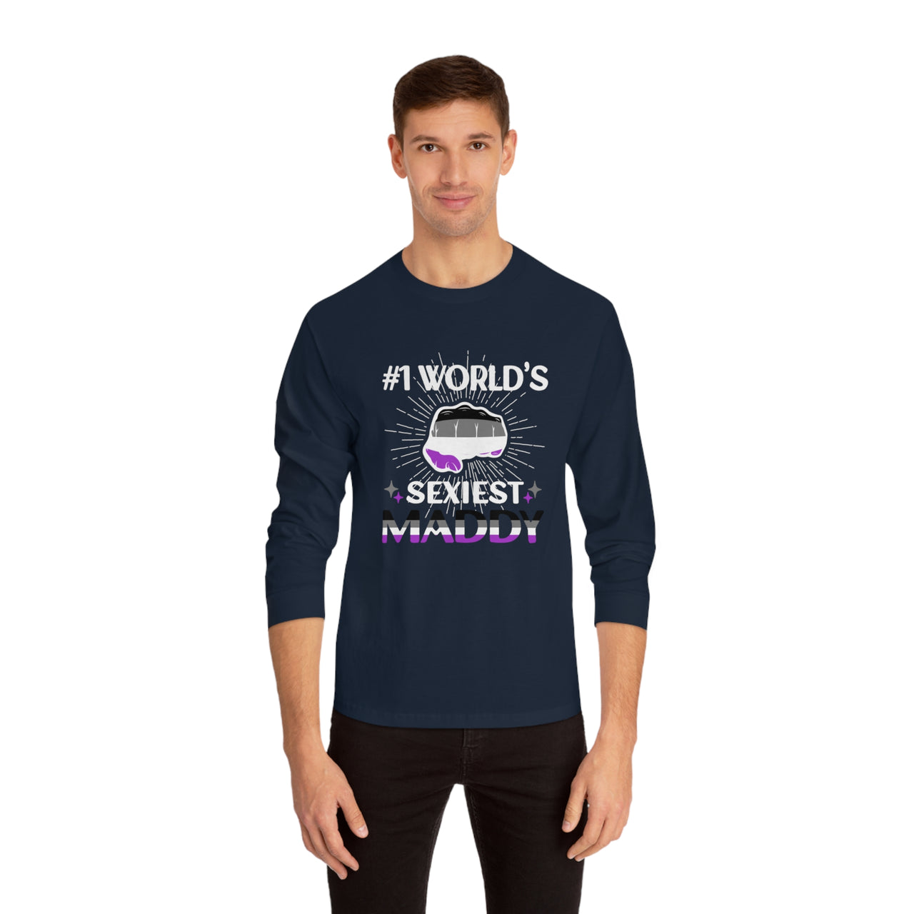 Asexual Pride Flag Unisex Classic Long Sleeve Shirt - #1 World's Sexiest Maddy Printify