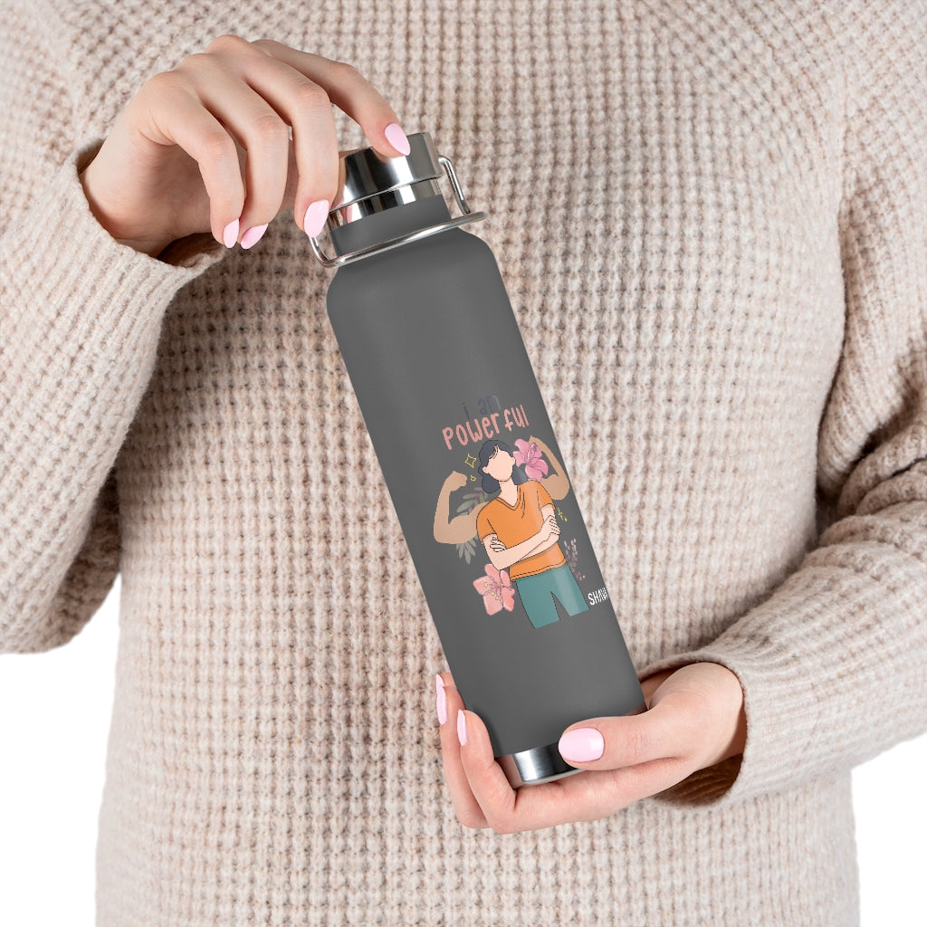 Affirmation Feminist pro choice Copper Vacuum insulated bottle 22oz - I am Powerful Printify