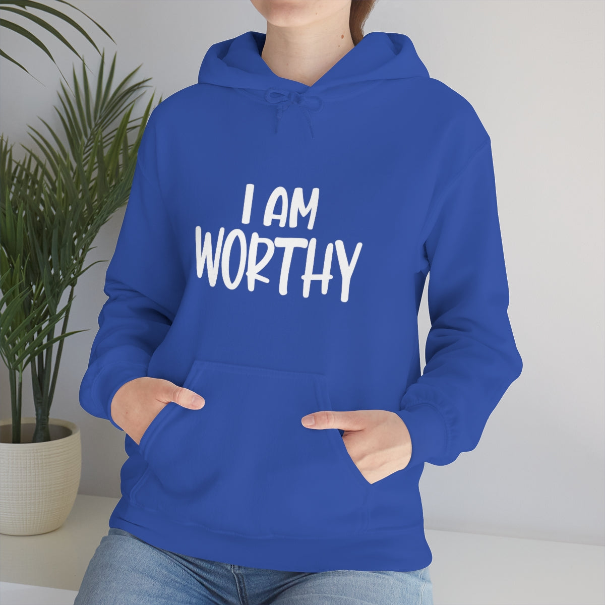 Affirmation Feminist Pro Choice Unisex Hoodie - I Am Worthy Printify