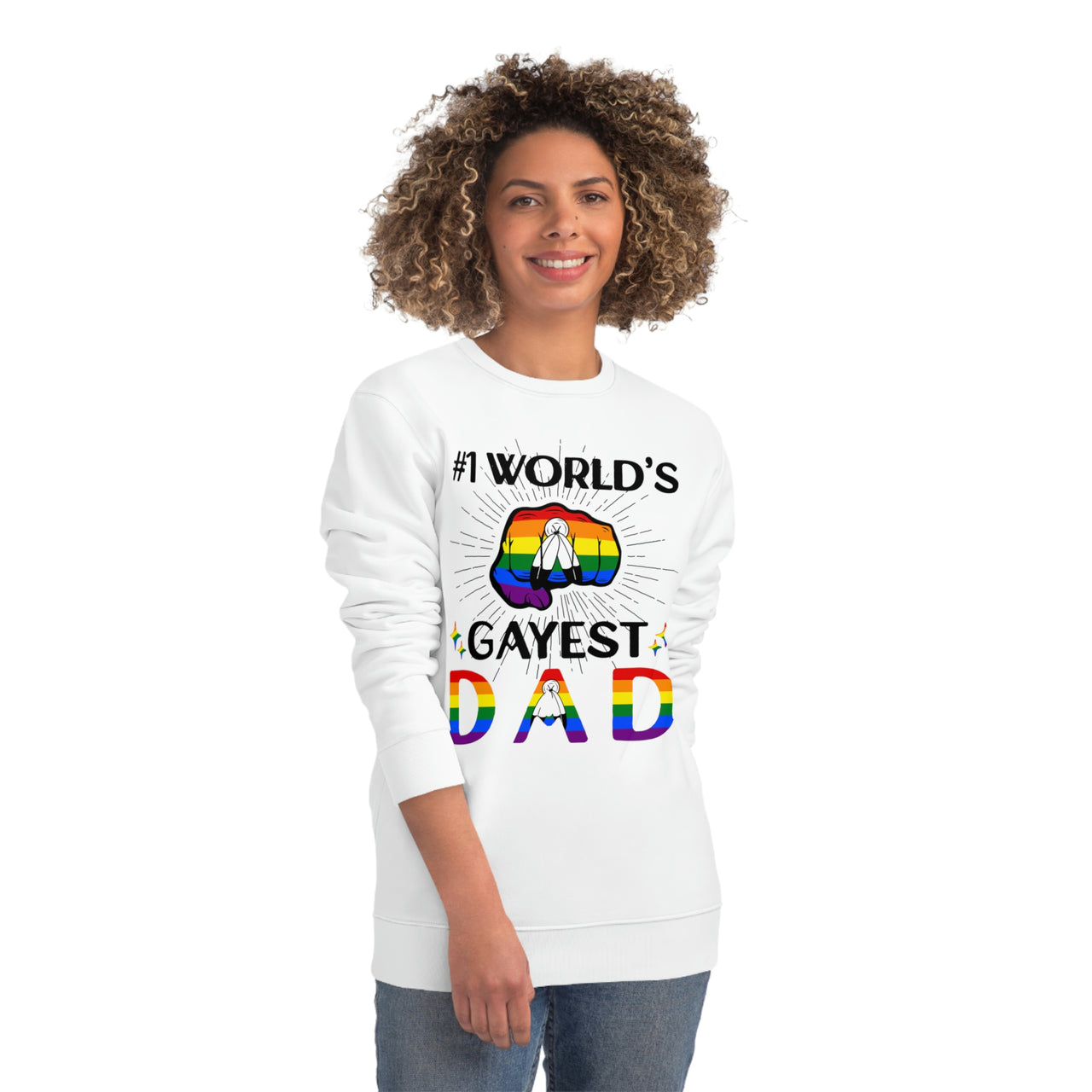 Two Spirit Pride Flag Sweatshirt Unisex Size - #1 World's Gayest Dad Printify
