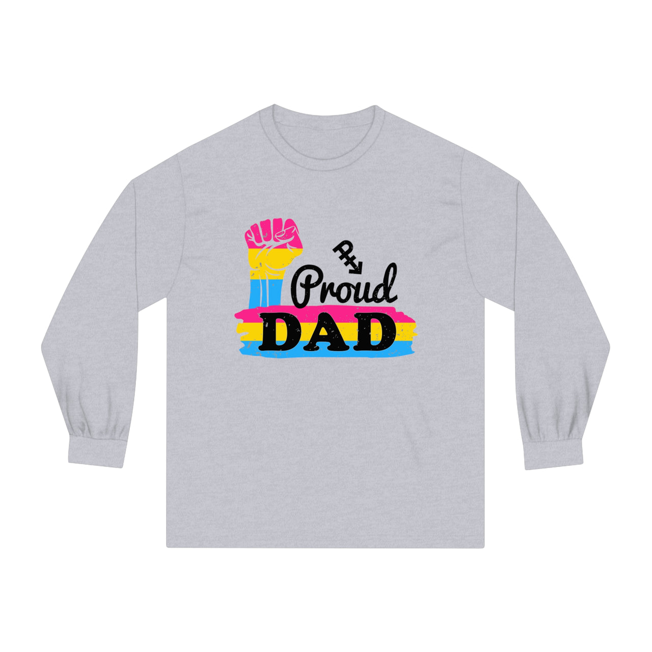 Pansexual Pride Flag Unisex Classic Long Sleeve Shirt - Proud Dad Printify