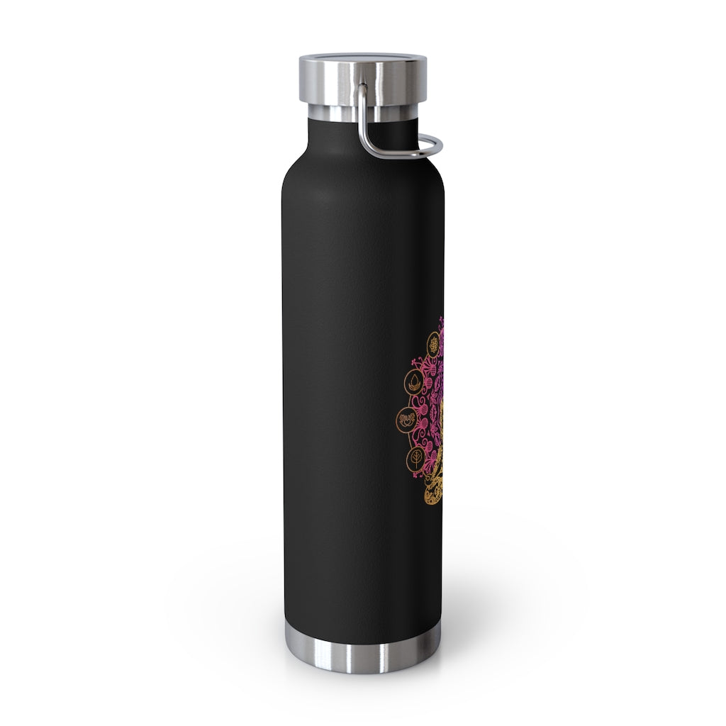 Yoga Spiritual Meditation Copper Vacuum Insulated Bottle 22oz – Release 999 Angel Number Printify