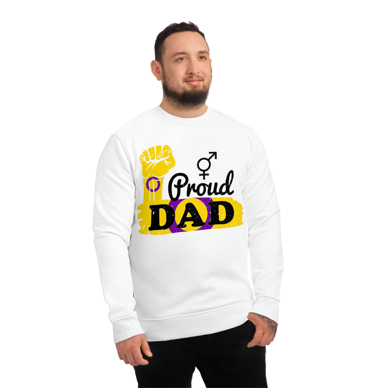 Intersexual Pride Flag Sweatshirt Unisex Size - Proud Dad Printify