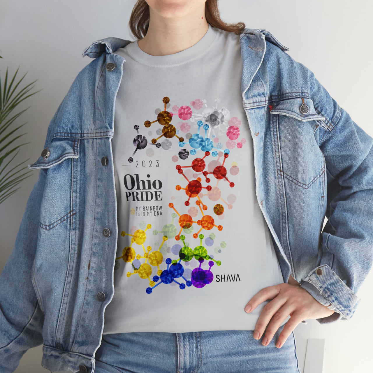 SHAVA CO Progress Flag 2023 Pride, Ohio Unisex Heavy Cotton Tee - My Rainbow Is In My DNA Printify