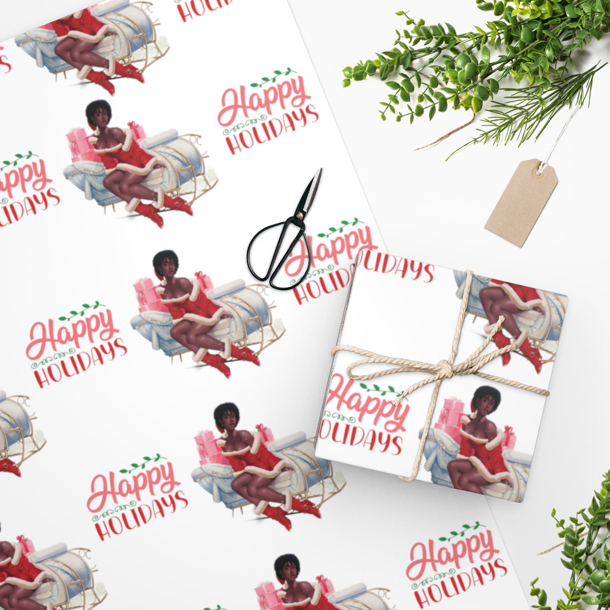 Christmas gift  Pinup's Art Gift Paper Gift Wrap  Design Printify