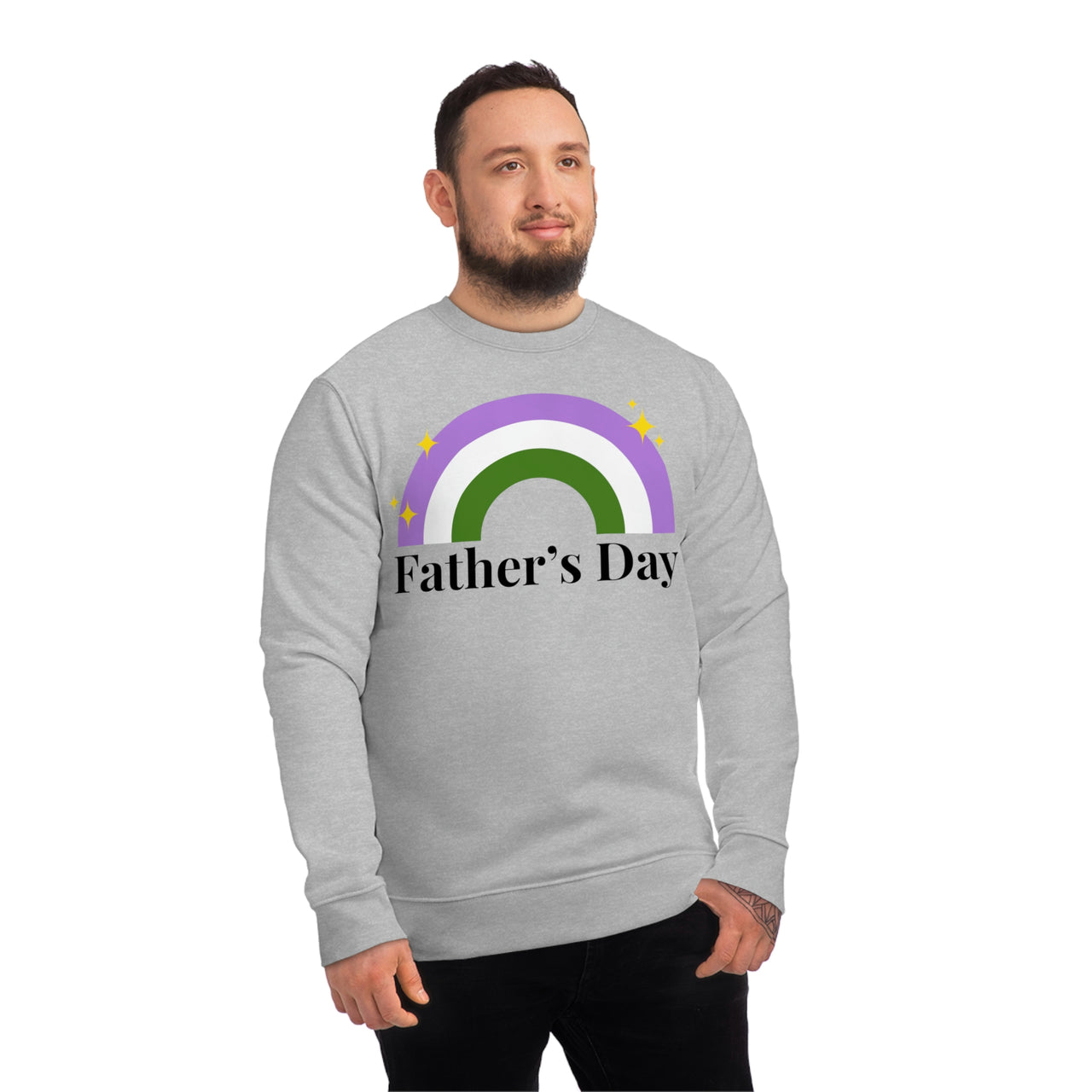Genderqueer Pride Flag Sweatshirt Unisex Size - Father's Day Printify