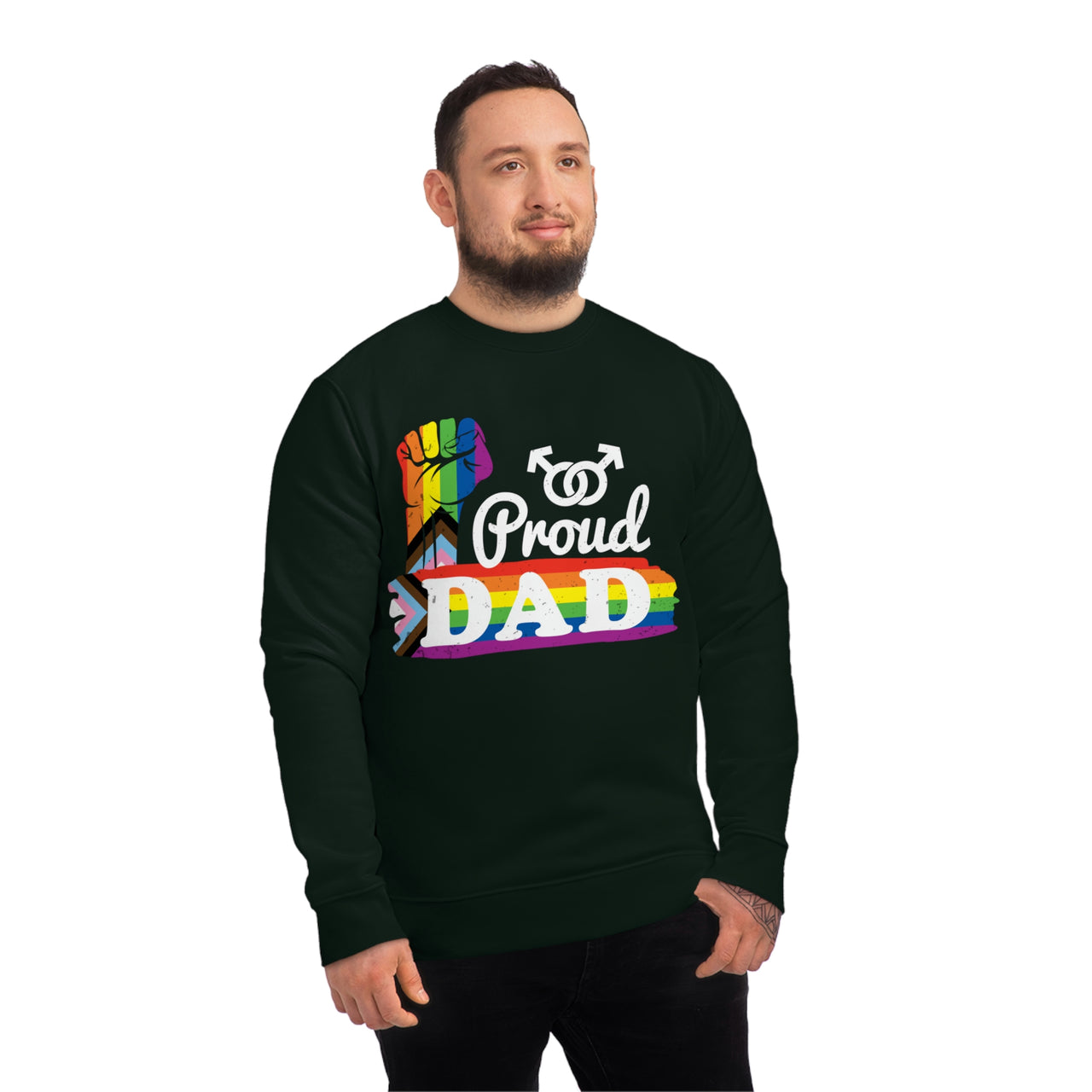 Progress Pride Flag Sweatshirt Unisex Size - Proud Dad Printify