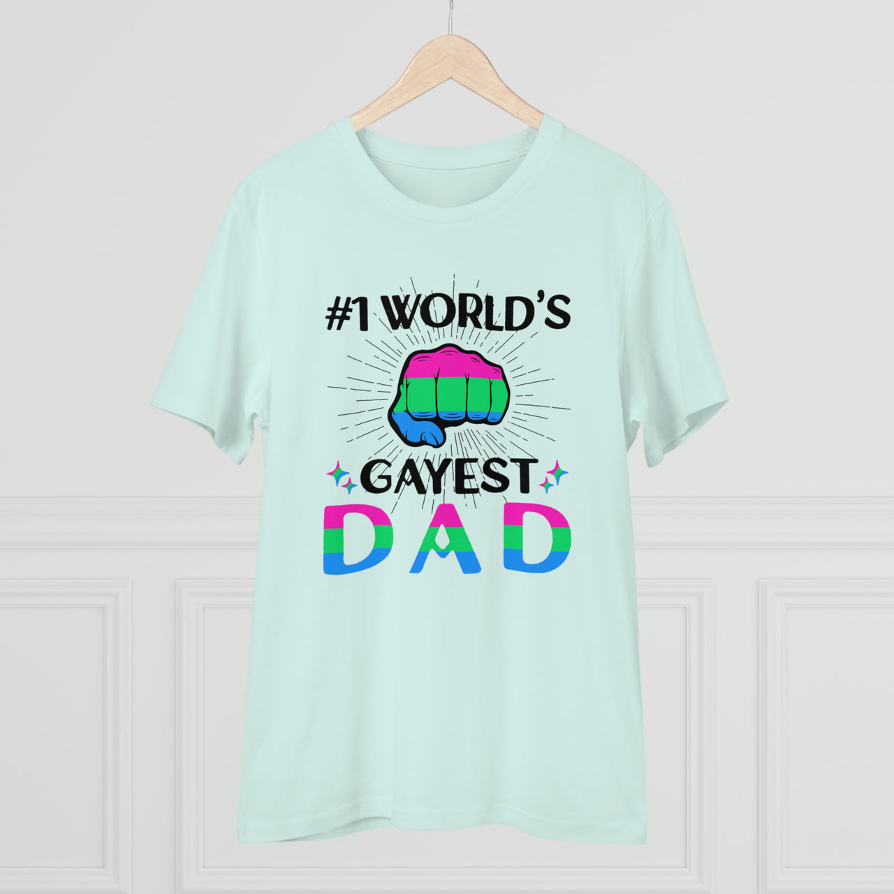 Polysexual Pride Flag T-shirt Unisex Size - #1 Word's Gayest Dad Printify