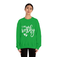 Thumbnail for Affirmation Feminist Pro Choice Sweatshirt Unisex  Size – I Am Worthy Printify
