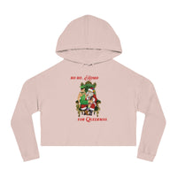 Thumbnail for Christmas LGBTQ Women’s Cropped Hooded Sweatshirt - Hoho (White) Printify