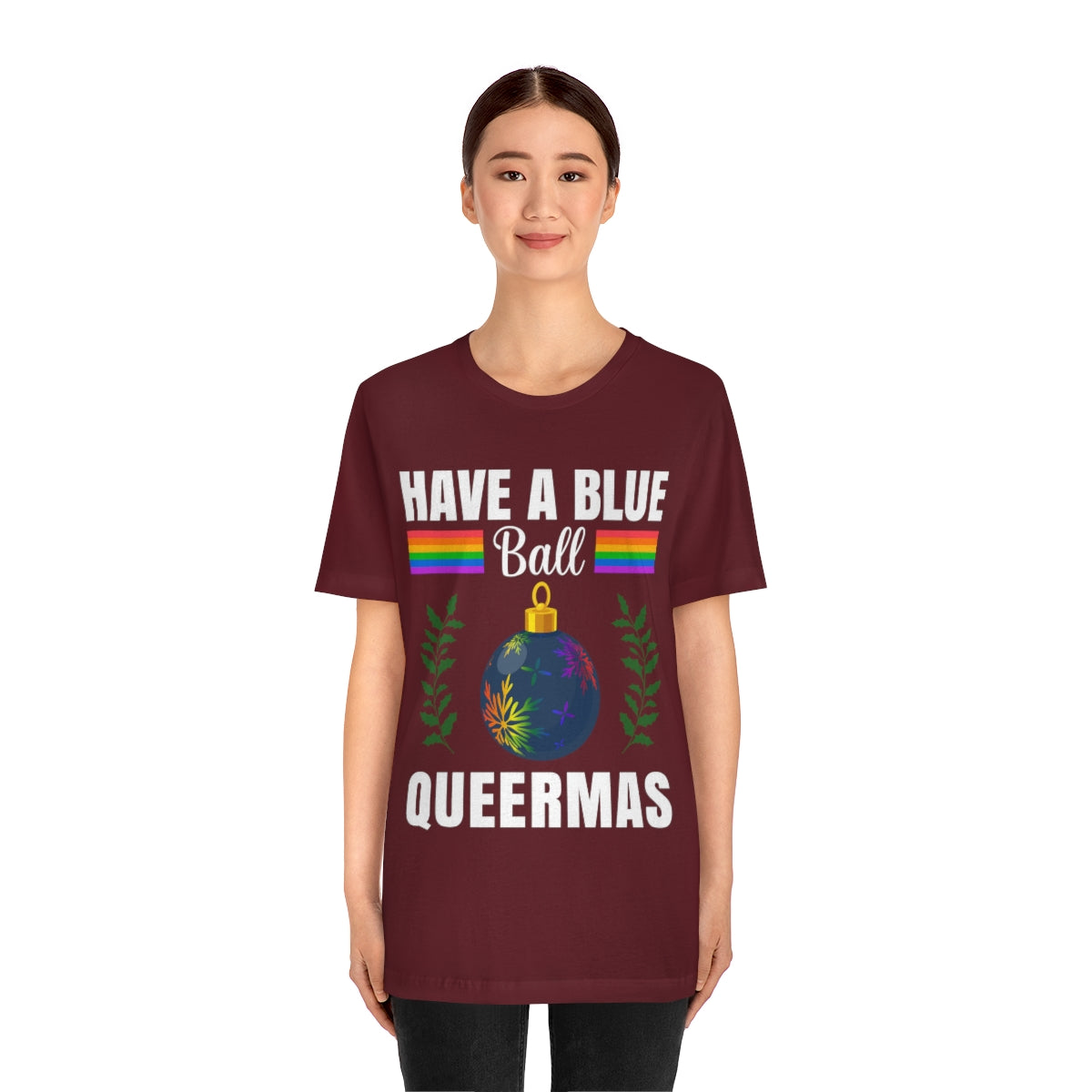 Classic Unisex Christmas LGBTQ T-Shirt - Have A Blue Ball Queermas Printify
