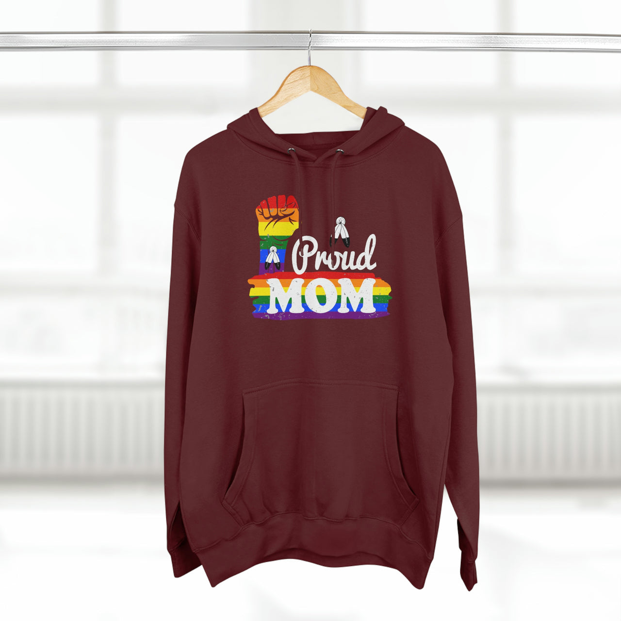 Two Spirit Flag Mother's Day Unisex Premium Pullover Hoodie - Proud Mom Printify