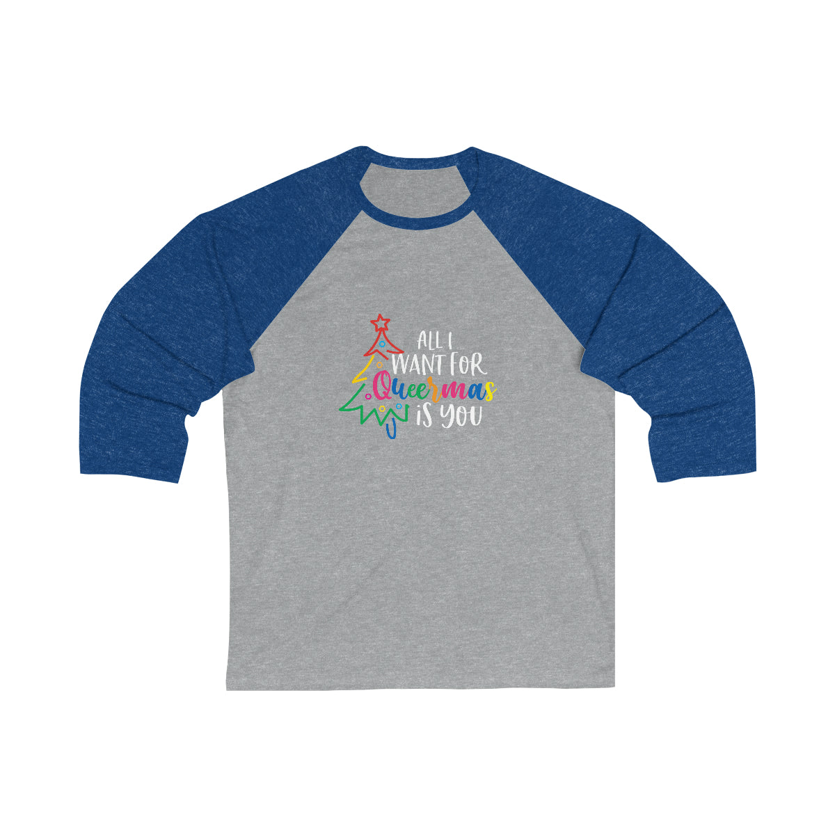 Unisex Christmas LGBTQ Long Sleeves Tee - All I Want For Queermas Is You Printify