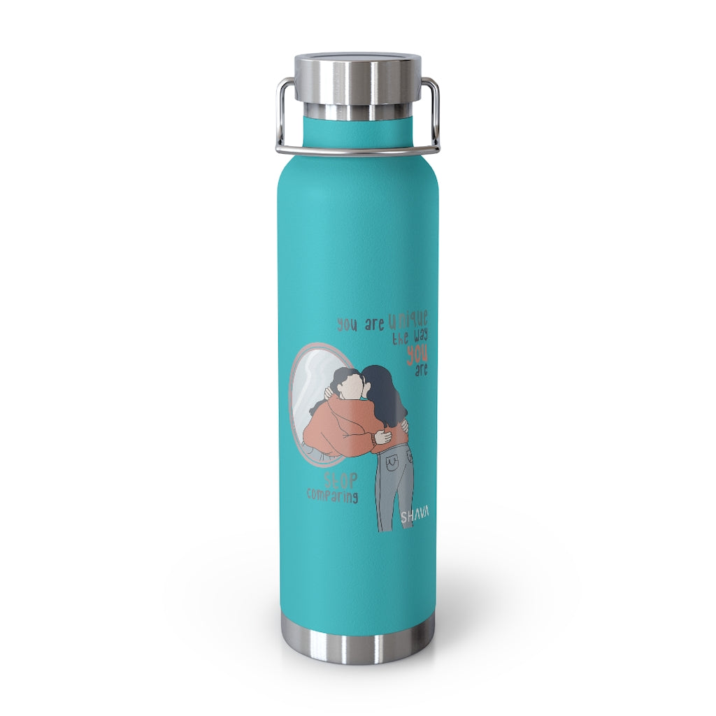 Affirmation Feminist pro choice Copper Vacuum insulated bottle 22oz -  I am Me Only Me (White Girl) Printify