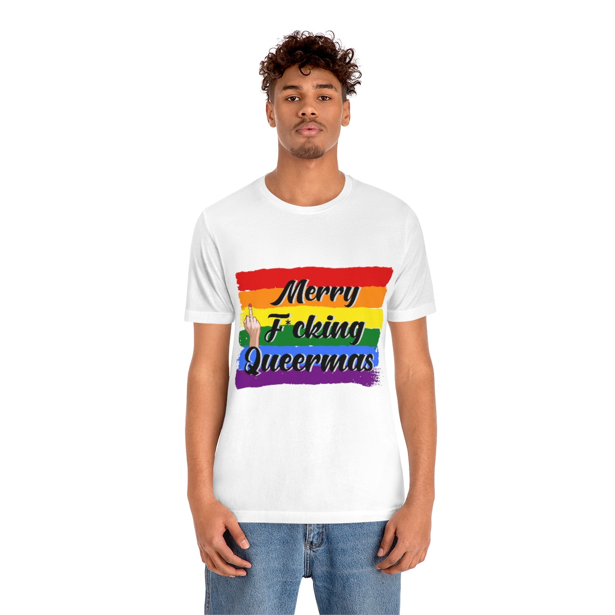 Classic Unisex Christmas LGBTQ T-Shirt - Merry F*cking Queermas Printify