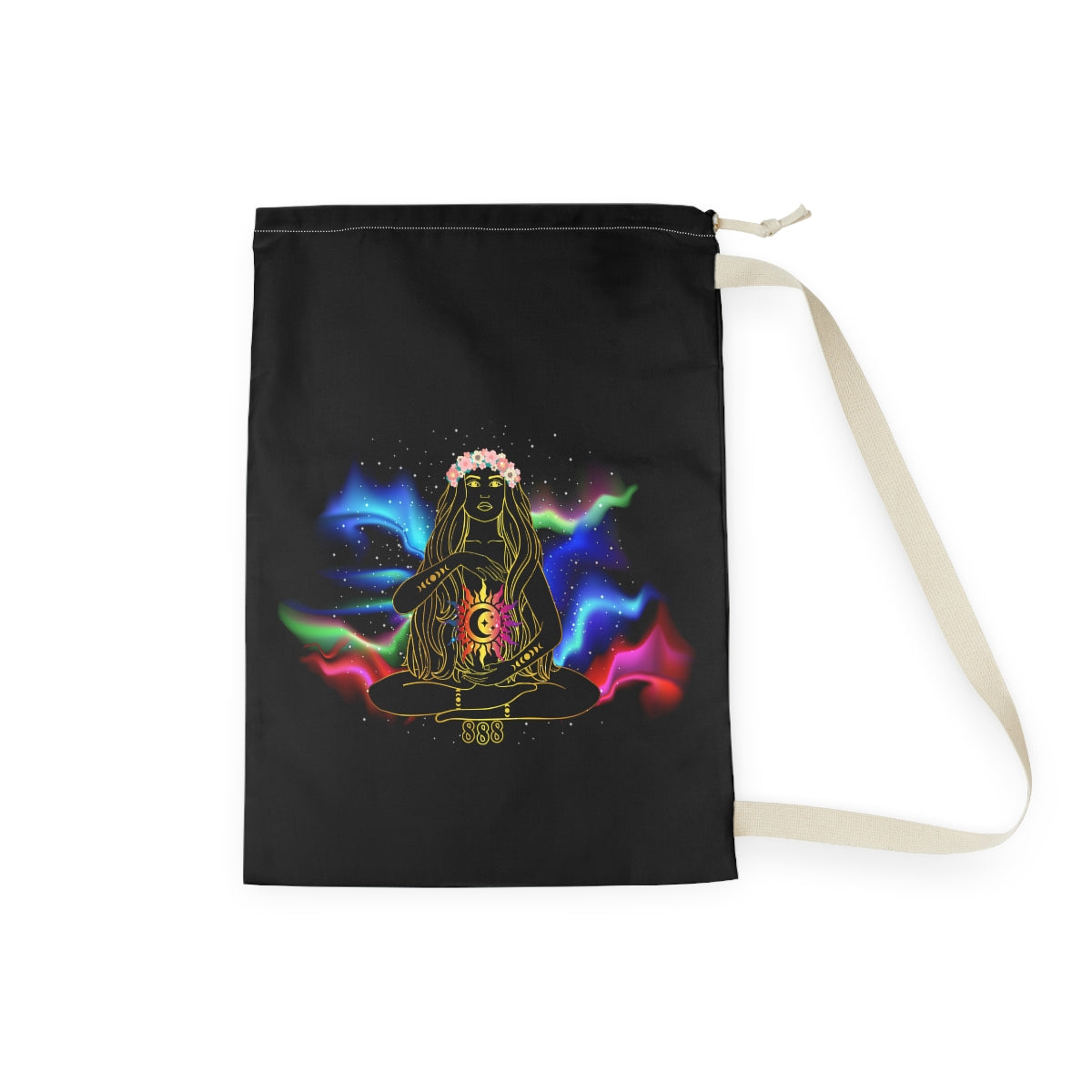 Yoga Spiritual Meditation Laundry Bag -  Balance 888 Angel Number Printify