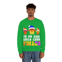 Thumbnail for Unisex Christmas LGBTQ Heavy Blend Crewneck Sweatshirt - I’m So Good Santa Came Twice Printify