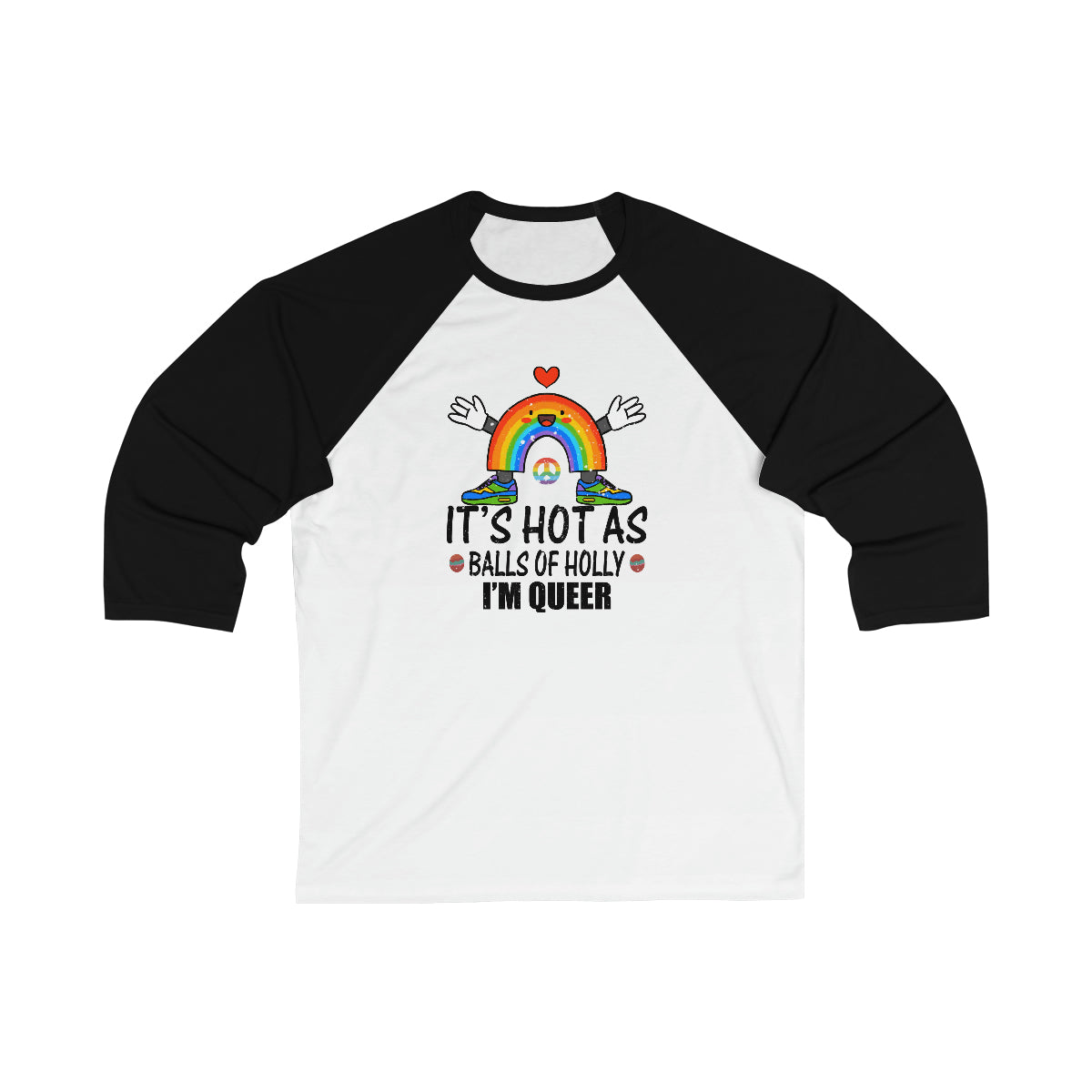 Unisex Christmas LGBTQ Long Sleeves Tee - It’s Hot As Balls Of Holly I’M Queer Printify