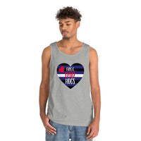 Thumbnail for Leather Pride Flag Heavy Cotton Tank Top Unisex Size - Free Dad Hugs Printify