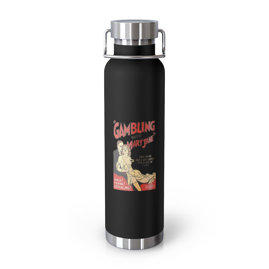 VCC Home & Livings-Bottles & Tumblers  /Copper Vacuum Insulated Bottle, 22oz/  Gambling With Mary Jane Printify