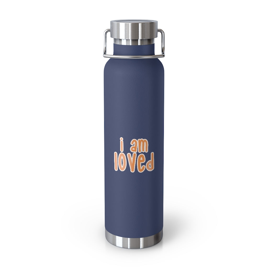 Affirmation Feminist pro choice Copper Vacuum insulated bottle 22oz -  I am love (orange with effects) Printify