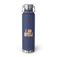 Thumbnail for Affirmation Feminist pro choice Copper Vacuum insulated bottle 22oz -  I am love (orange with effects) Printify