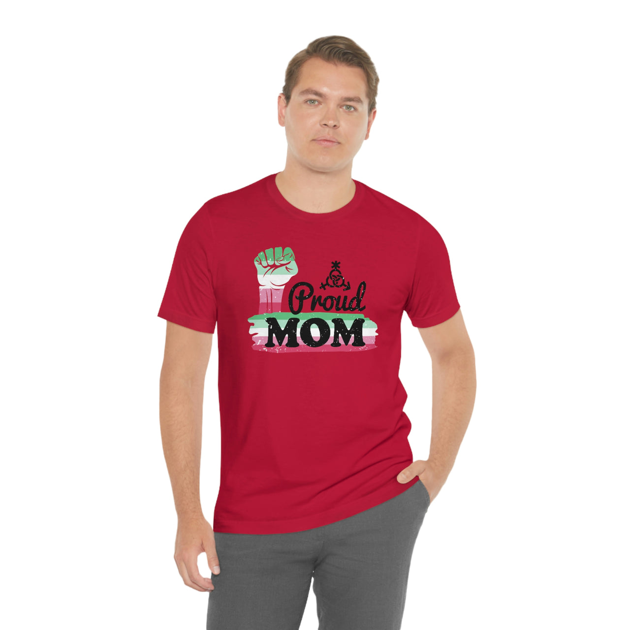 Abrosexual Pride Flag Mother's Day Unisex Short Sleeve Tee - Proud Mom SHAVA CO
