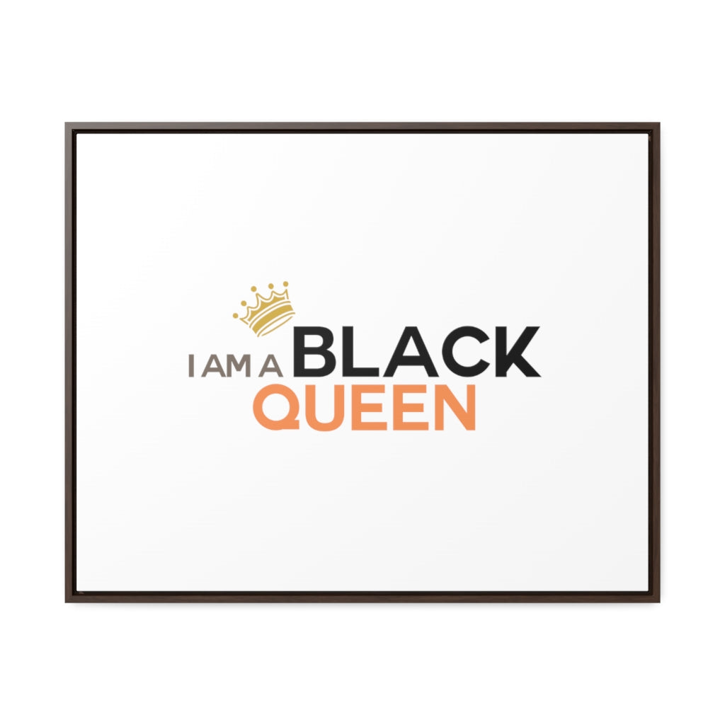 Affirmation Feminist Pro Choice Canvas Print With Horizontal Frame - I Am A Black Queen Printify