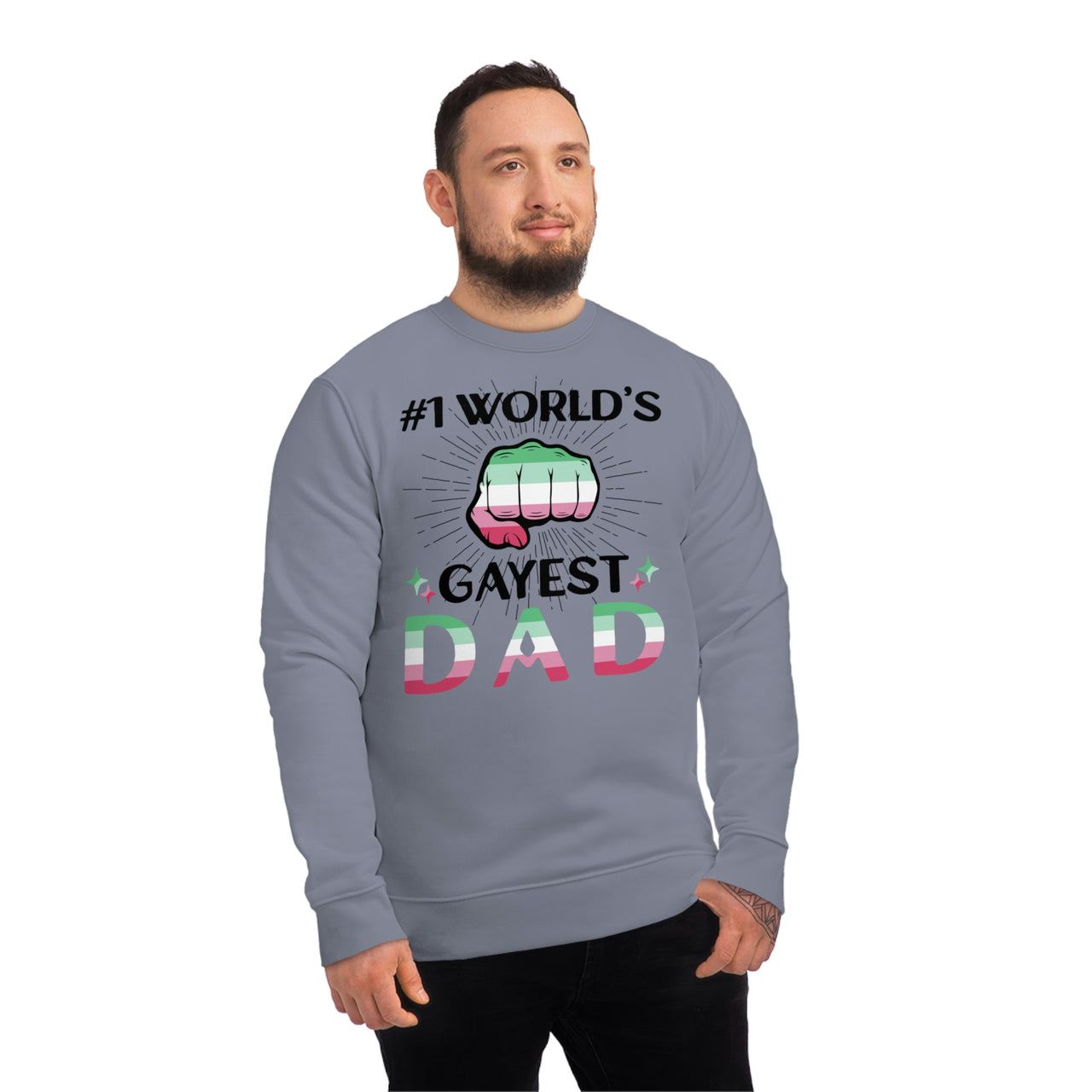 Abrosexual Pride Flag Sweatshirt Unisex Size - #1 World's Gayest Dad Printify