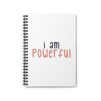 Thumbnail for Affirmation Feminist Pro Choice Color Contrast Notebook & Journal - I Am Powerful (Black with pink) Printify