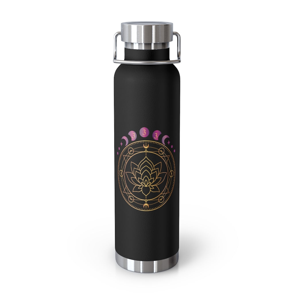 Yoga Spiritual Meditation Copper Vacuum Insulated Bottle 22oz  –  Support 333Angel Number Printify