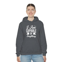 Thumbnail for Affirmation Feminist Pro Choice Unisex Hoodie - I am Capable of Anything Printify