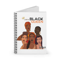 Thumbnail for Affirmation Feminist Pro Choice Color Contrast Notebook & Journal - I Am A Black Queen Printify