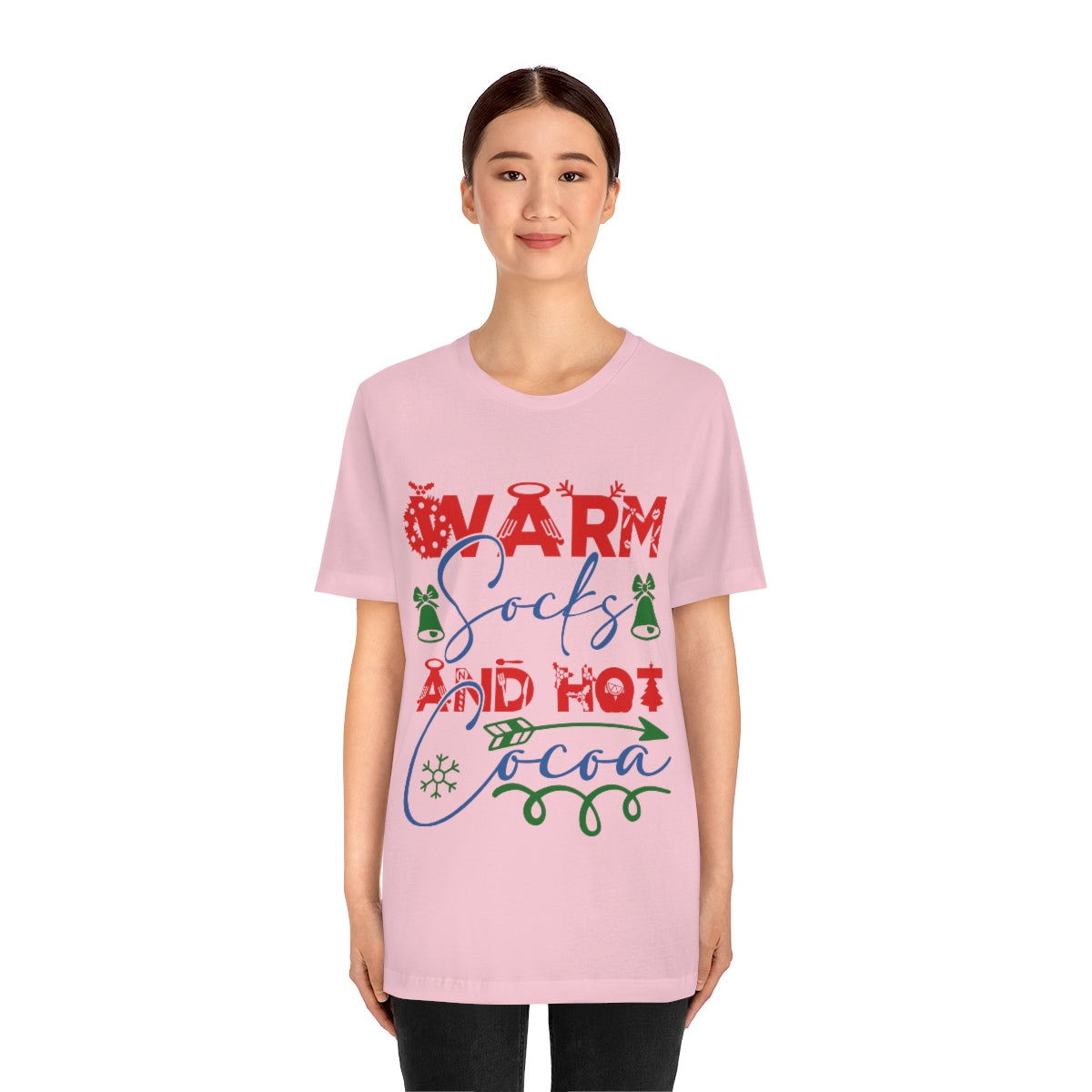 Classic Unisex Christmas T-shirt - Warm Socks And Hot Cocoa Printify