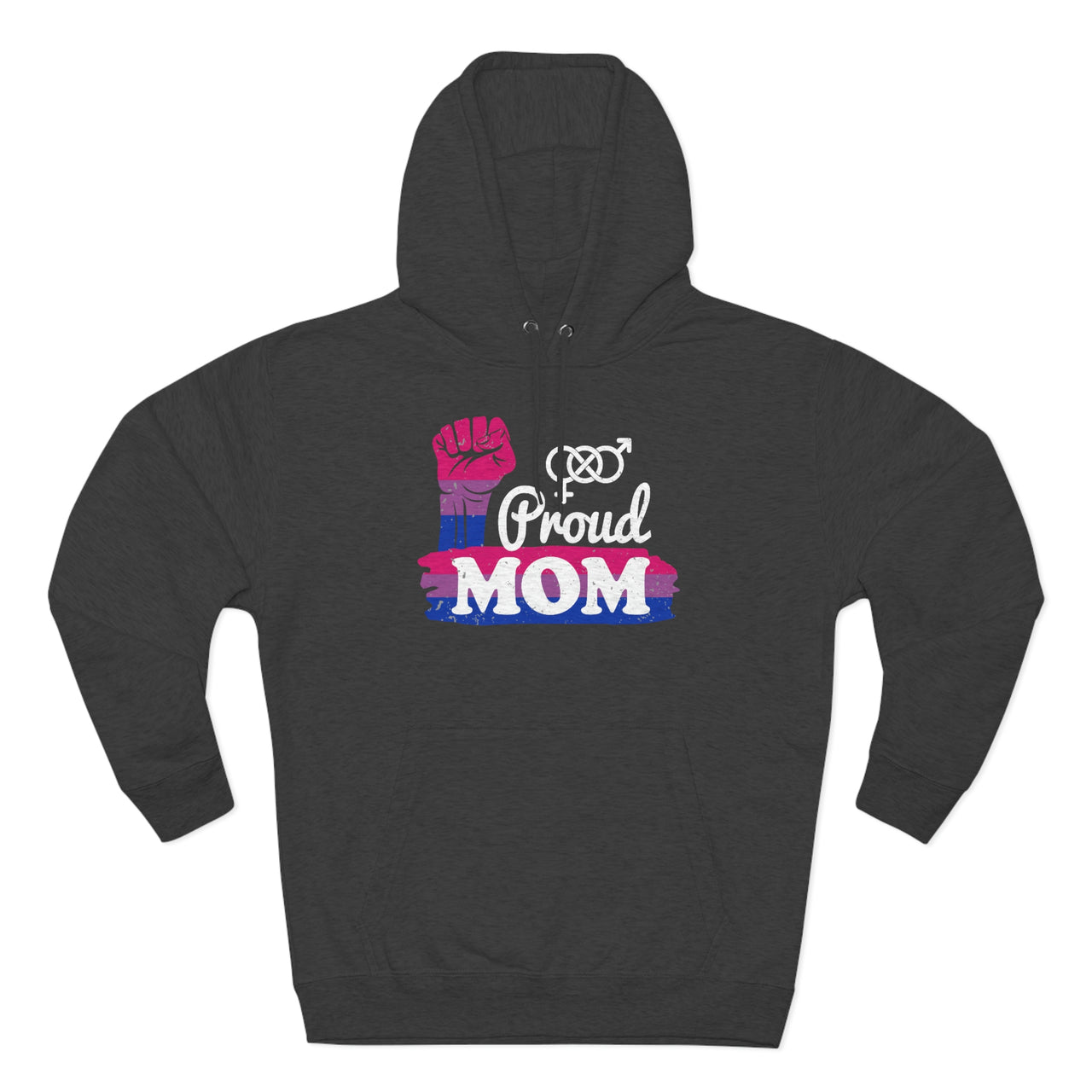 Bisexual Flag Mother's Day Unisex Premium Pullover Hoodie - Proud Mom Printify