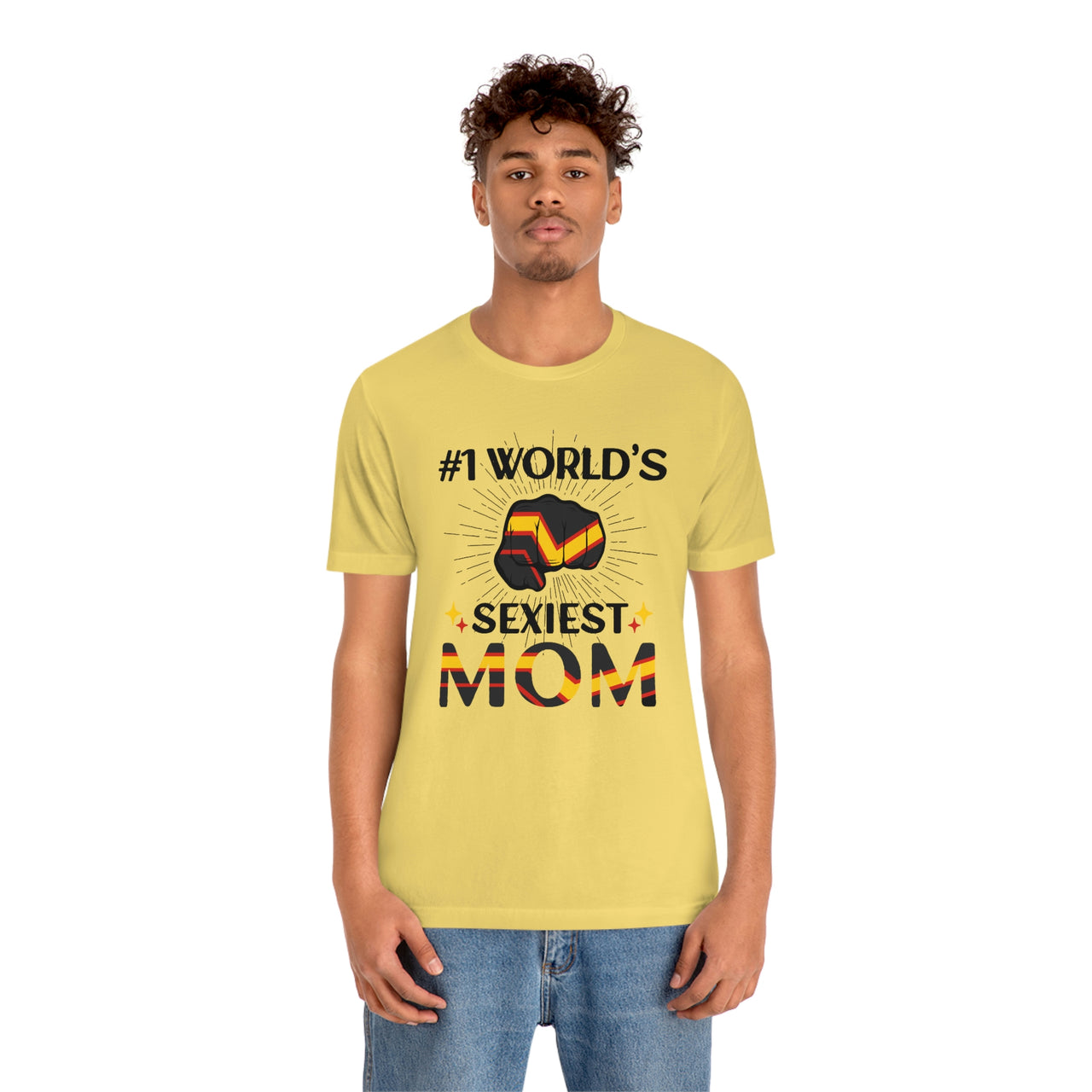 Rubber Pride Flag Mother's Day Unisex Short Sleeve Tee - #1 World's Sexiest Mom Printify