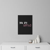 Thumbnail for Affirmation Feminist Pro Choice Wall Decals - I Am Worthy (white with pink) Printify
