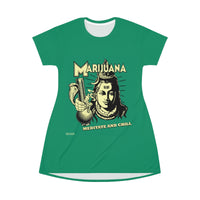 Thumbnail for VCC  Women's T-shirts  All Over Print T-Shirt Dress / Shiva With Bong Printify