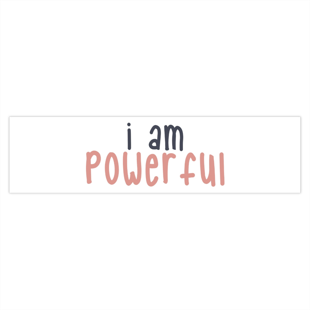 IAC  Home & Livings-Magnet & Stickers /Bumper Stickers/I am powerful (black with pink) Printify