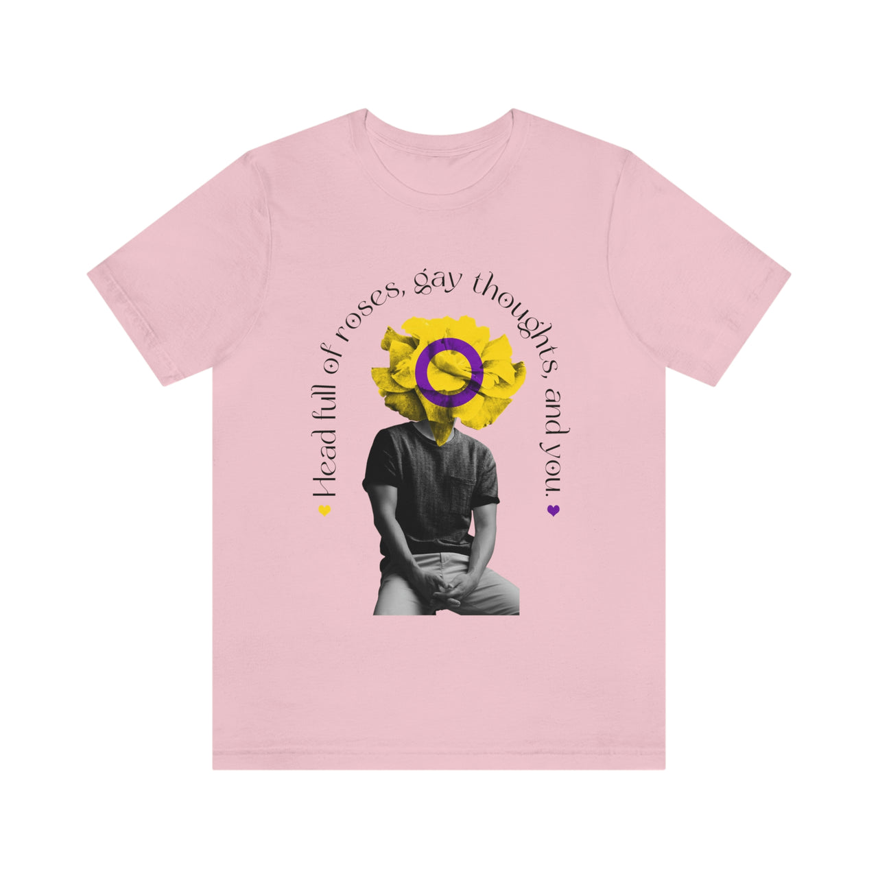 Intersexual Flag LGBTQ Affirmation T-shirt  Unisex Size - Head Full Of Roses Printify