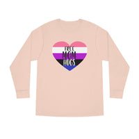 Thumbnail for Genderfluid Flag Long Sleeve Crewneck Tee - Free Mom Hugs Printify