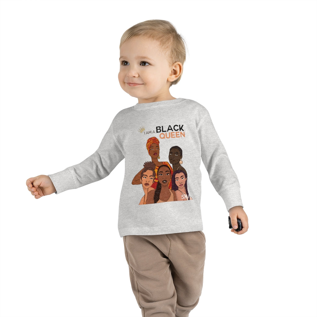 IAC  KIDS Long Sleeves Toddler Tee / I am Black Queen Printify