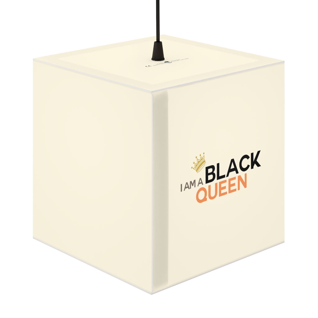 Affirmation Feminist pro choice Light Cube Lamp -  I am a black queen Printify