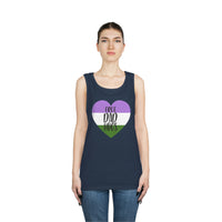Thumbnail for Genderqueer Pride Flag Heavy Cotton Tank Top Unisex Size - Free Dad Hugs Printify