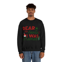 Thumbnail for Merry Christmas Unisex Sweatshirts , Sweatshirt , Women Sweatshirt , Men Sweatshirt ,Crewneck Sweatshirt, Dear Santa I Was Framed Printify