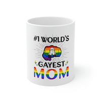 Thumbnail for Two Spirit Flag Ceramic Mug  - #1 World's Gayest Mom Printify