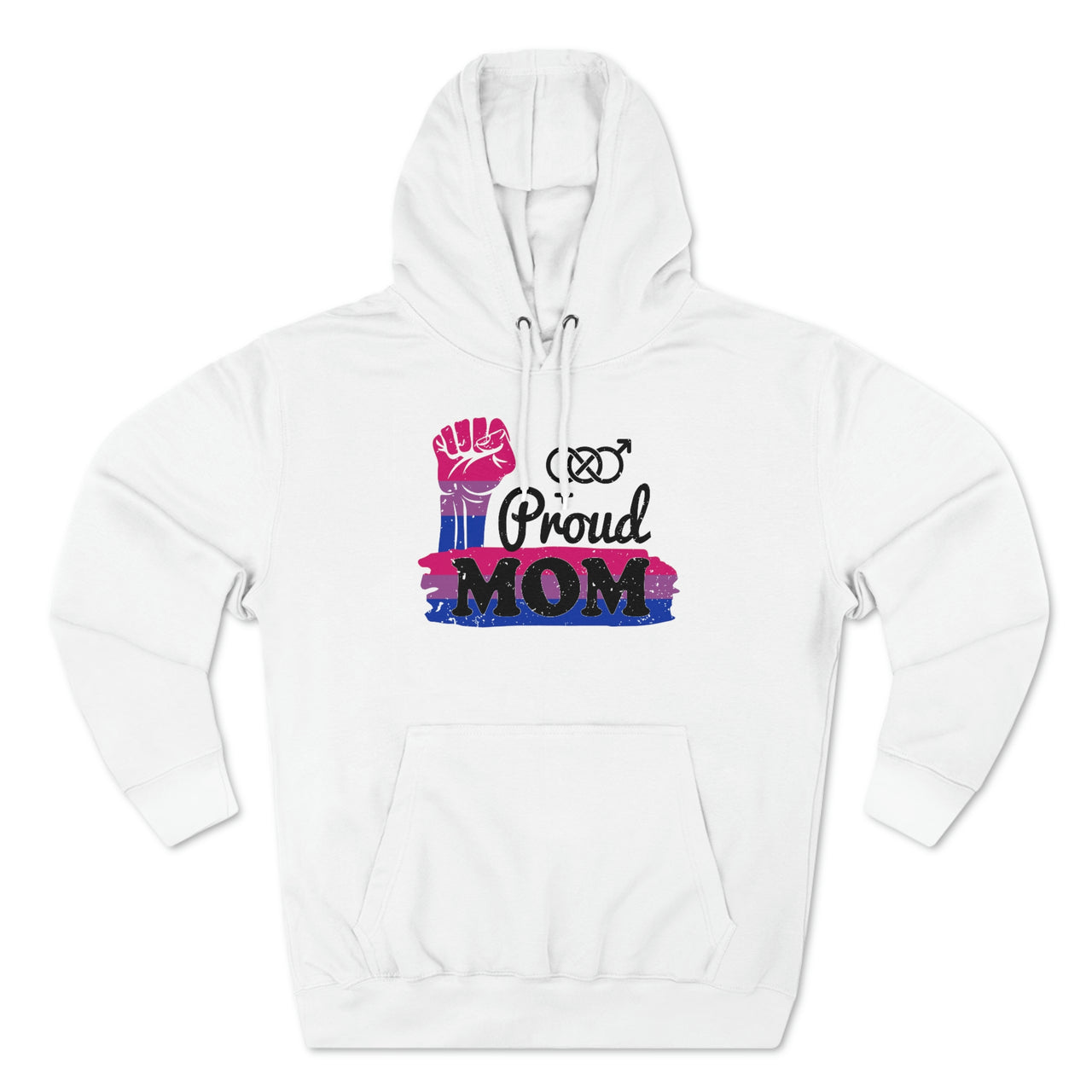 Bisexual Flag Mother's Day Unisex Premium Pullover Hoodie - Proud Mom Printify