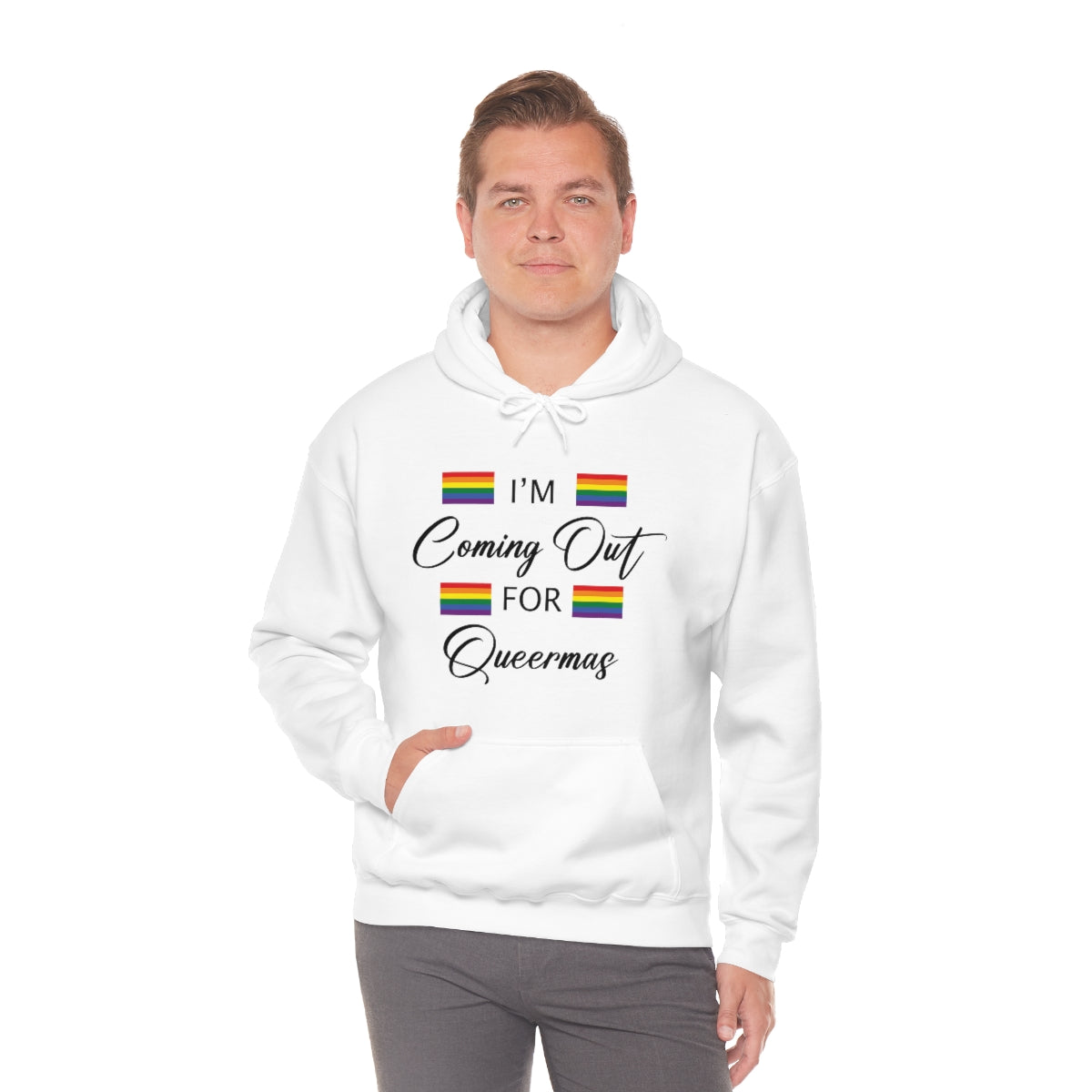 Unisex Christmas LGBTQ Heavy Blend Hoodie - I’M Coming Out For Queermas Printify