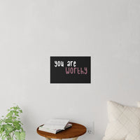 Thumbnail for Affirmation Feminist Pro Choice Wall Decals - I Am Worthy (white with pink) Printify